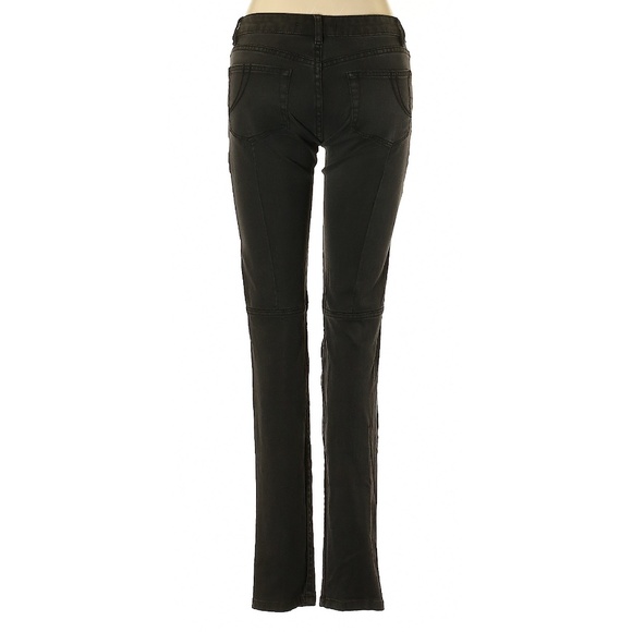 Maje Funky Black Low Rise Skinny Jeans with Zipper Accent Size 24 ~ Punk Rock - Picture 2 of 16